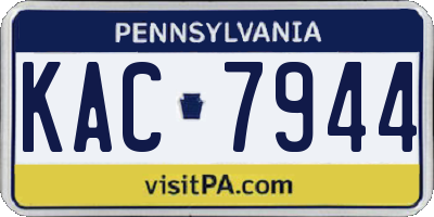 PA license plate KAC7944
