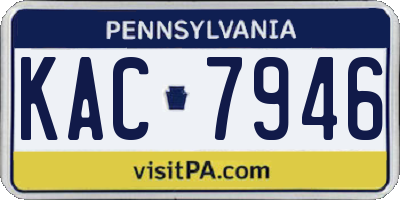 PA license plate KAC7946