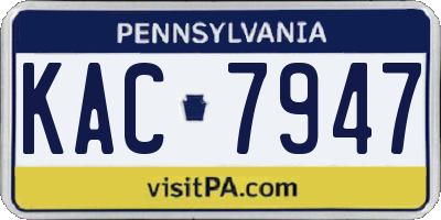 PA license plate KAC7947