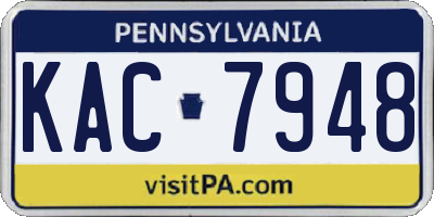 PA license plate KAC7948