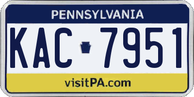PA license plate KAC7951