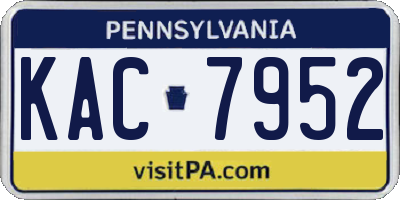 PA license plate KAC7952
