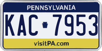 PA license plate KAC7953