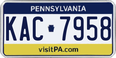 PA license plate KAC7958