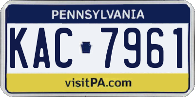 PA license plate KAC7961