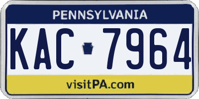 PA license plate KAC7964