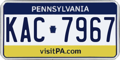 PA license plate KAC7967