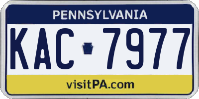 PA license plate KAC7977
