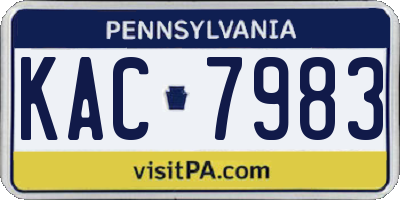 PA license plate KAC7983