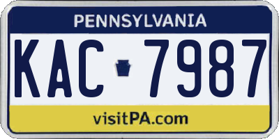 PA license plate KAC7987