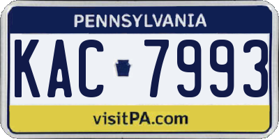 PA license plate KAC7993