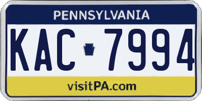 PA license plate KAC7994
