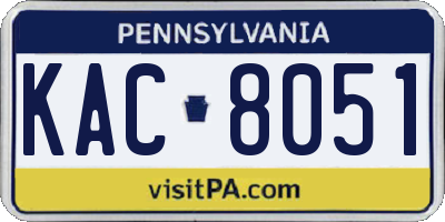 PA license plate KAC8051