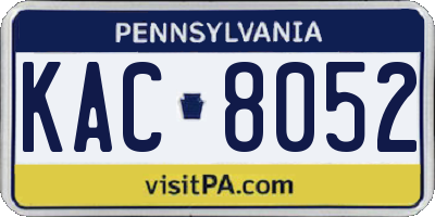 PA license plate KAC8052