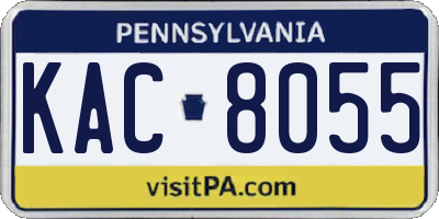 PA license plate KAC8055