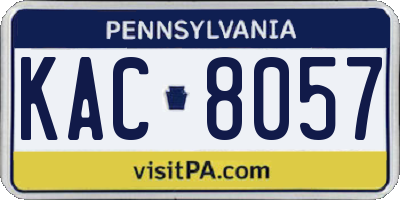 PA license plate KAC8057