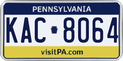 PA license plate KAC8064