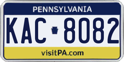 PA license plate KAC8082