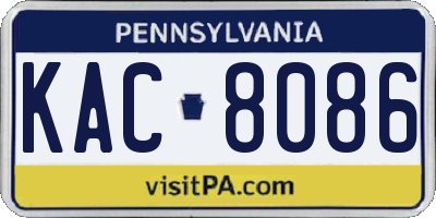 PA license plate KAC8086