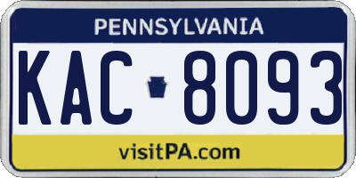 PA license plate KAC8093