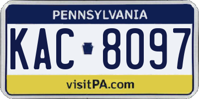 PA license plate KAC8097