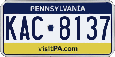 PA license plate KAC8137