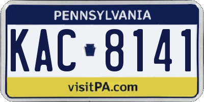 PA license plate KAC8141