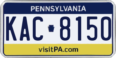 PA license plate KAC8150