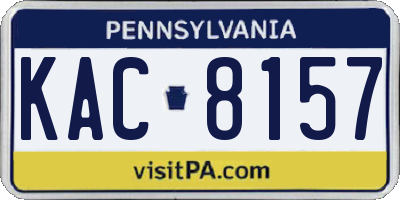 PA license plate KAC8157