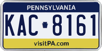 PA license plate KAC8161