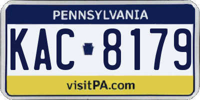 PA license plate KAC8179