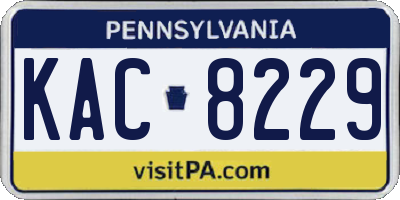 PA license plate KAC8229