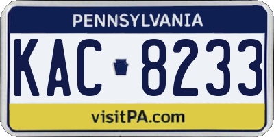 PA license plate KAC8233