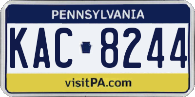 PA license plate KAC8244