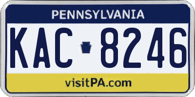 PA license plate KAC8246