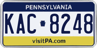 PA license plate KAC8248