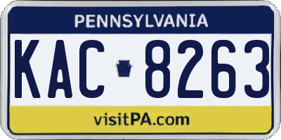 PA license plate KAC8263