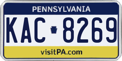 PA license plate KAC8269