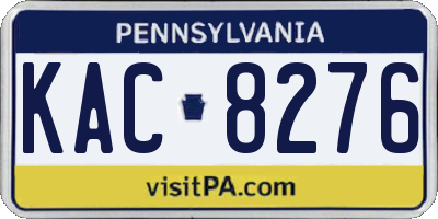 PA license plate KAC8276