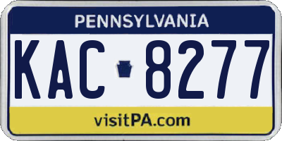 PA license plate KAC8277