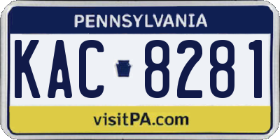 PA license plate KAC8281
