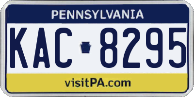 PA license plate KAC8295