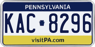 PA license plate KAC8296