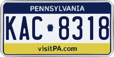PA license plate KAC8318