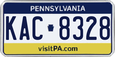 PA license plate KAC8328