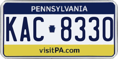 PA license plate KAC8330