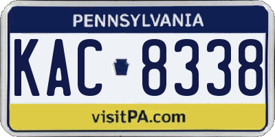 PA license plate KAC8338