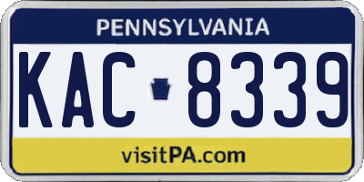 PA license plate KAC8339