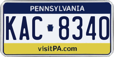 PA license plate KAC8340