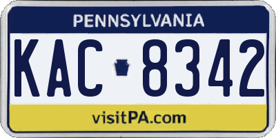 PA license plate KAC8342